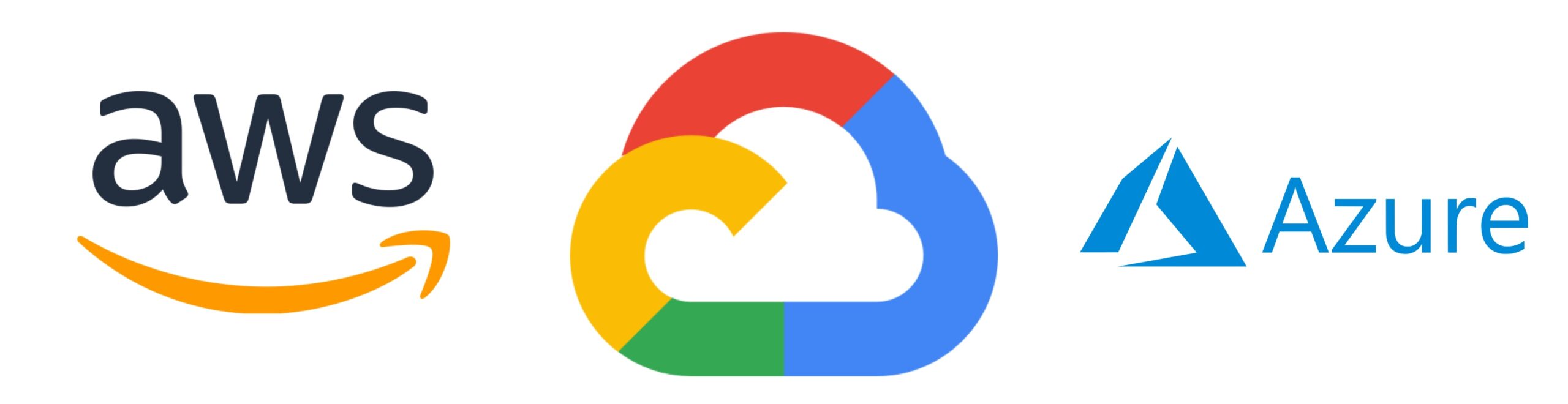 Logo de las nubes: AWS, GCP y Azure