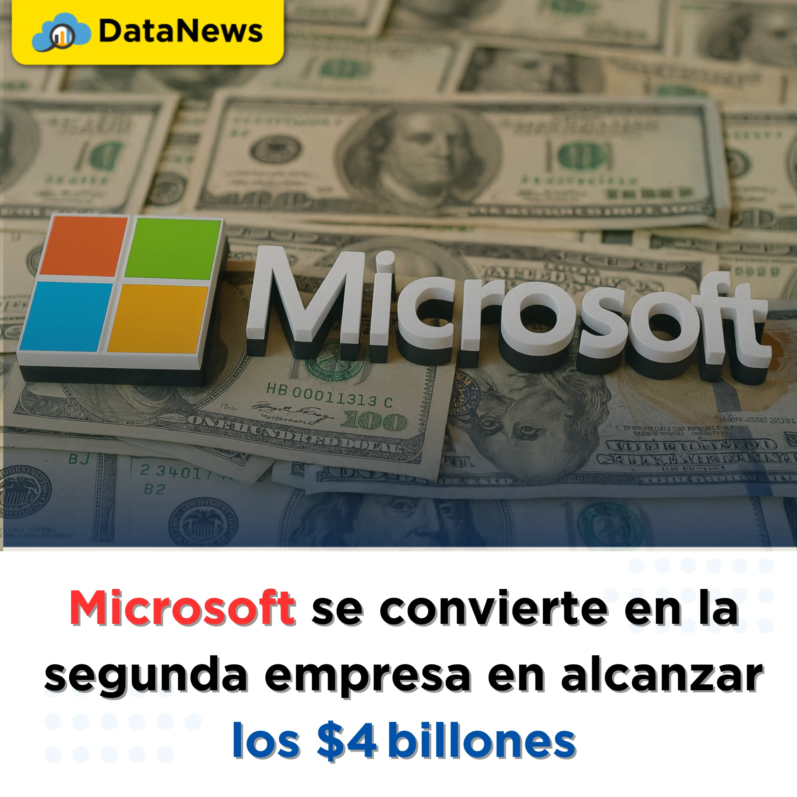 Histórico: Microsoft se convierte en la segunda empresa en alcanzar los $4 billones