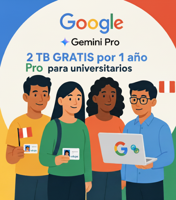 Gemini Pro y 2 TB GRATIS por 1 año para universitarios