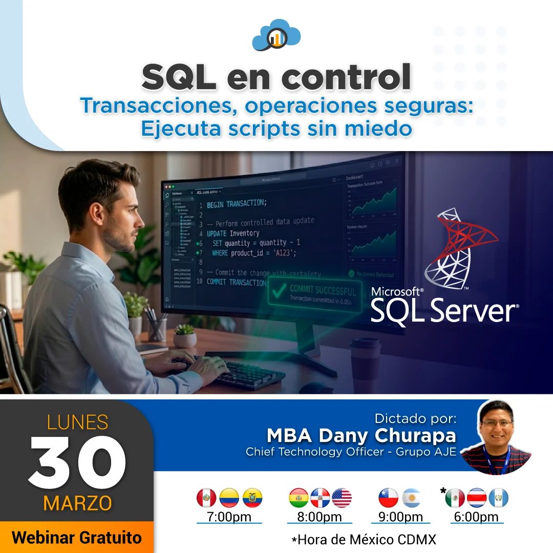 SQL en control Transacciones, operaciones seguras: Ejecuta scripts sin miedo